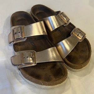 Birkenstock rose gold arizonas